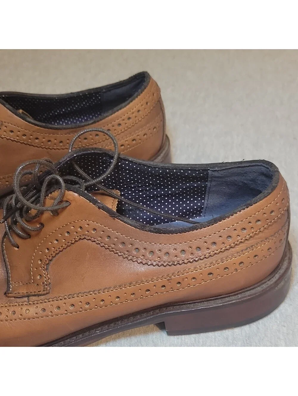 Aston Grey Lovorwen Brown Leather Wingtip Brogue Lace-Up Oxford Dress Shoes 10